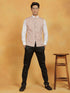 Vastramay Men's Beige Cotton Nehru Jacket